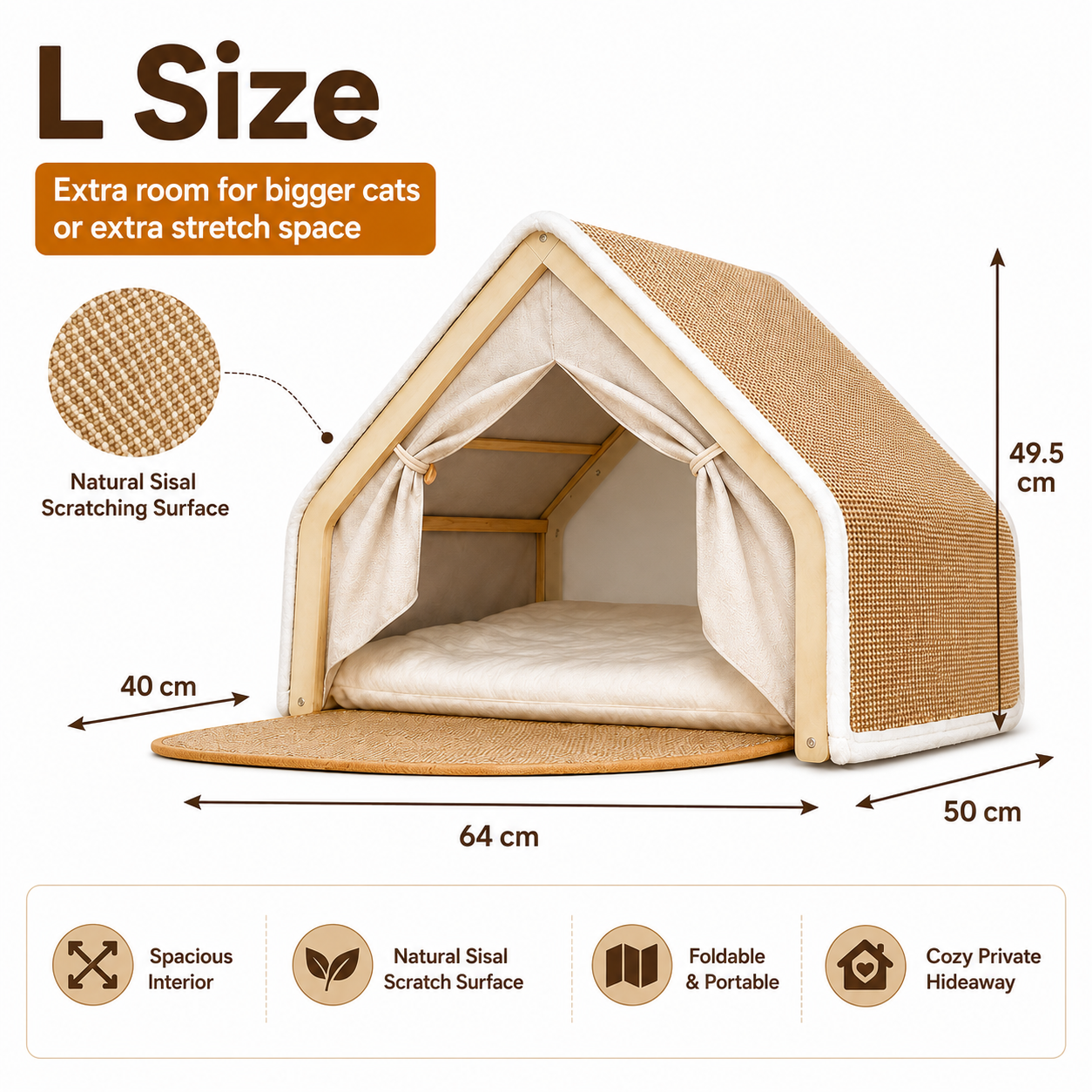 Foldable Sisal Cat House