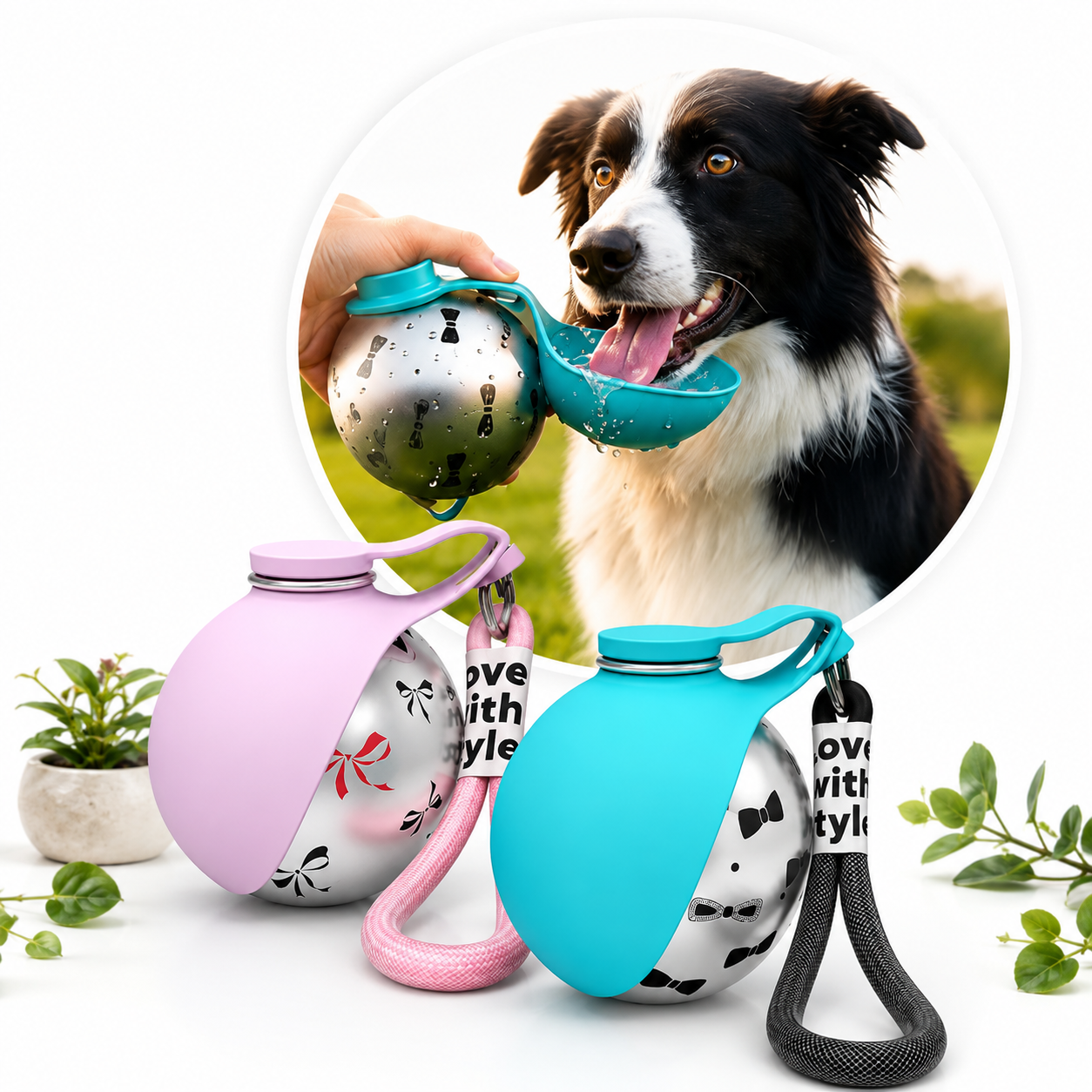 2 In 1 Portable Dog Water Bottle