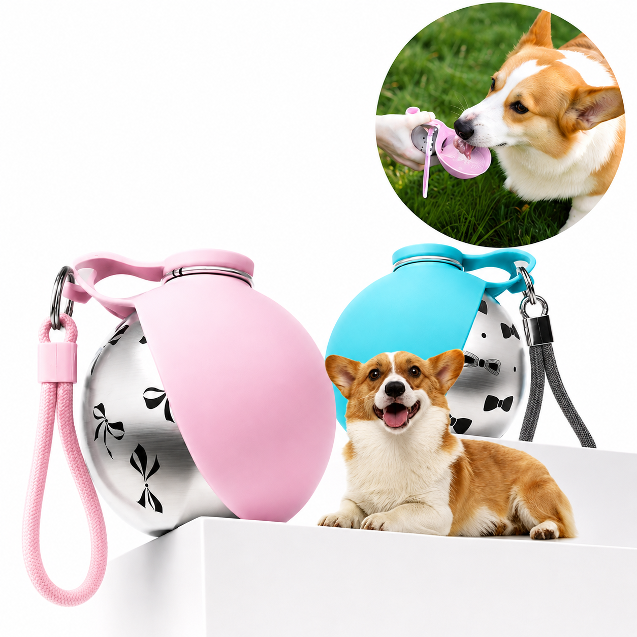 2 In 1 Portable Dog Water Bottle