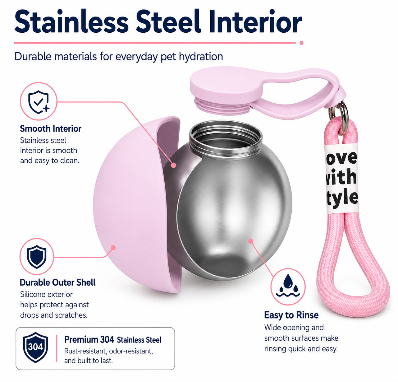 2 In 1 Portable Dog Water Bottle
