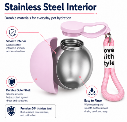 2 In 1 Portable Dog Water Bottle