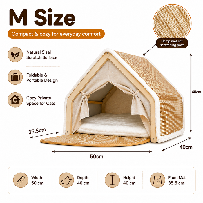 Foldable Sisal Cat House