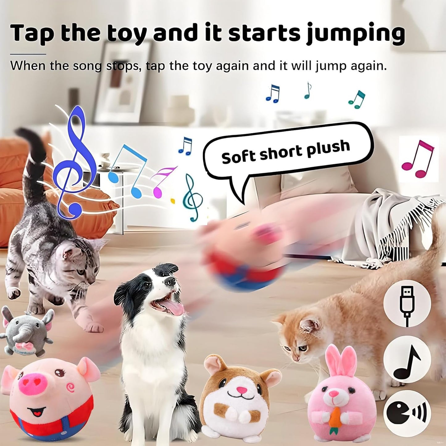 Electric Plush Jump Ball Toy