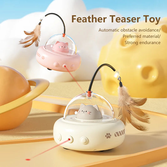 Smart UFO Feather Teaser Cat Toy
