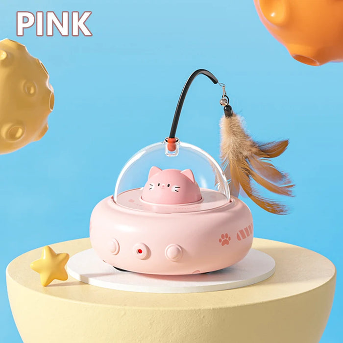 Smart UFO Feather Teaser Cat Toy