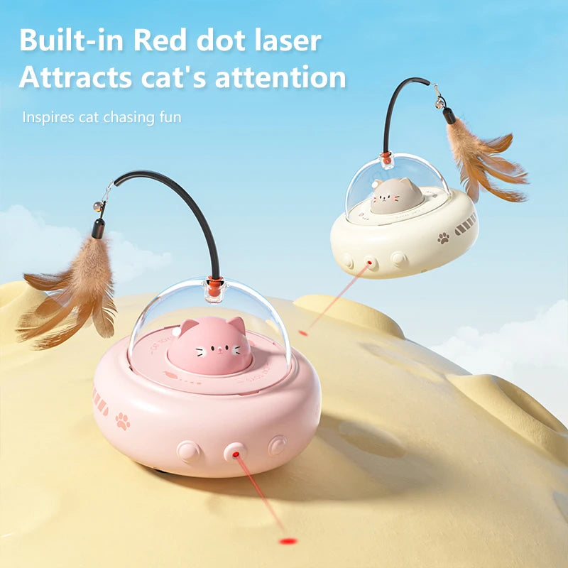 Smart UFO Feather Teaser Cat Toy
